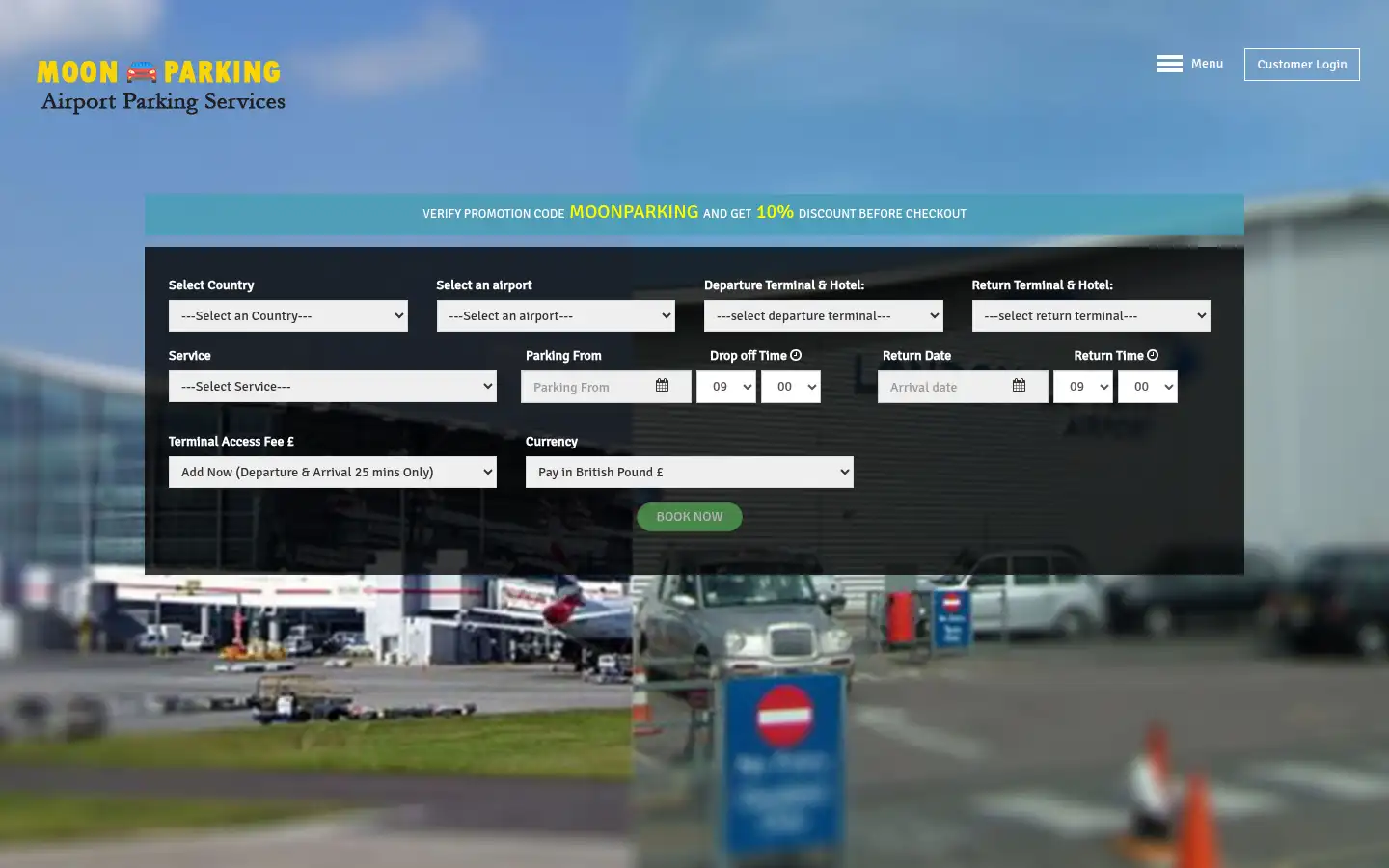 Screenshot of moonparking.co.uk