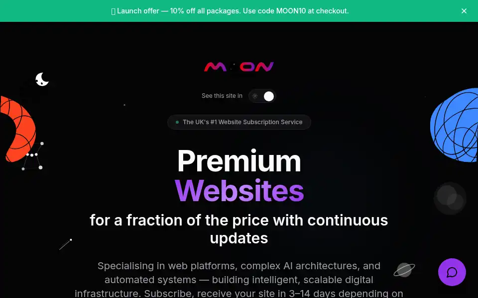 Screenshot of moonwebsites.co.uk