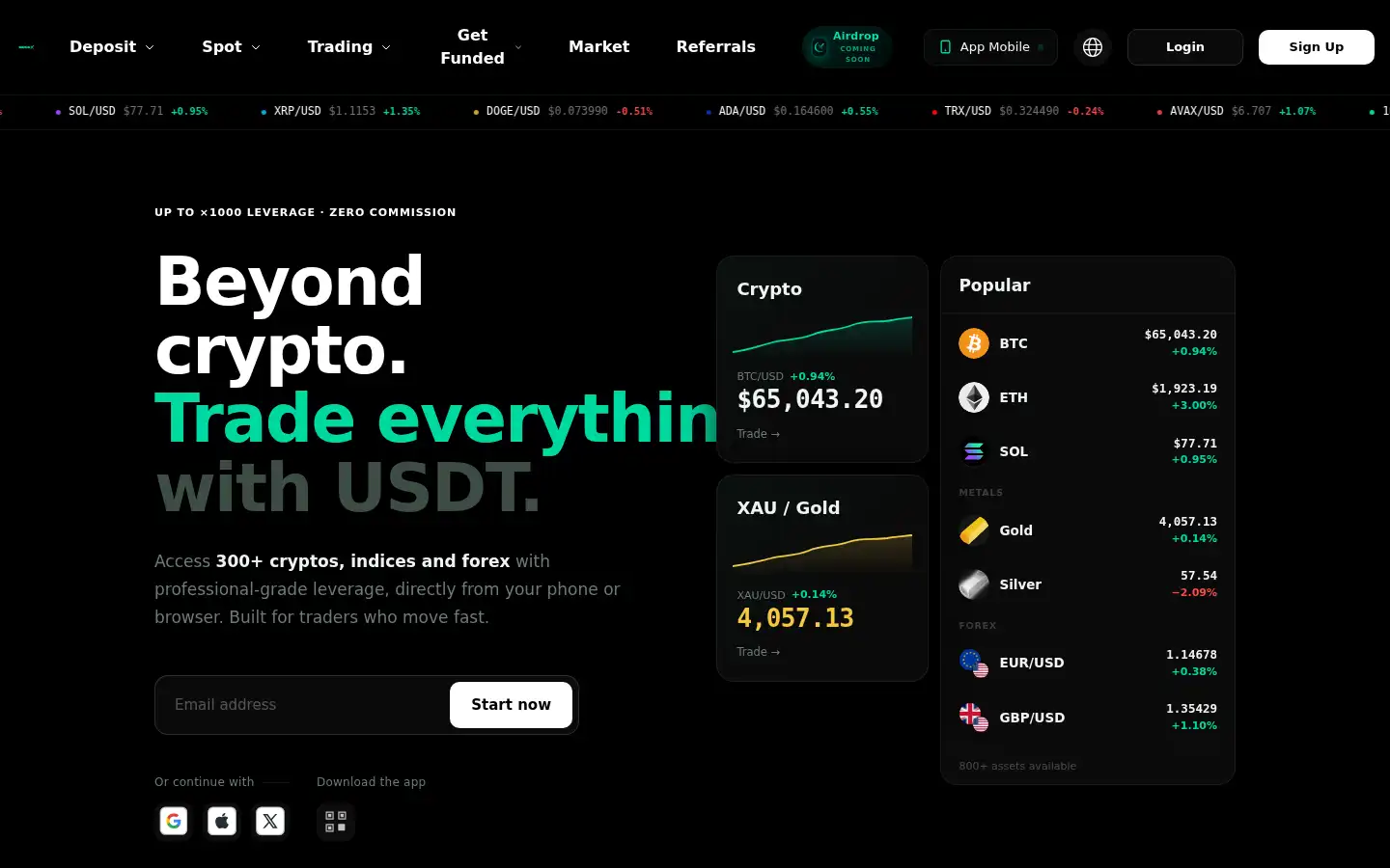 Screenshot of moonx.io
