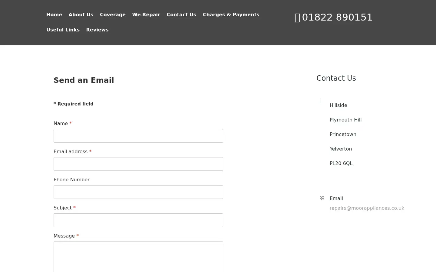 Screenshot of moorappliances.co.uk