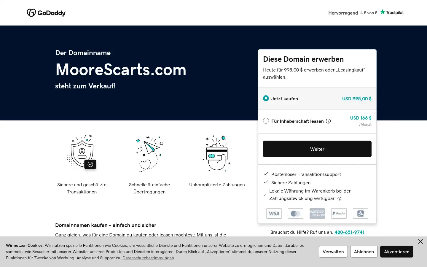 Screenshot of moorescarts.com