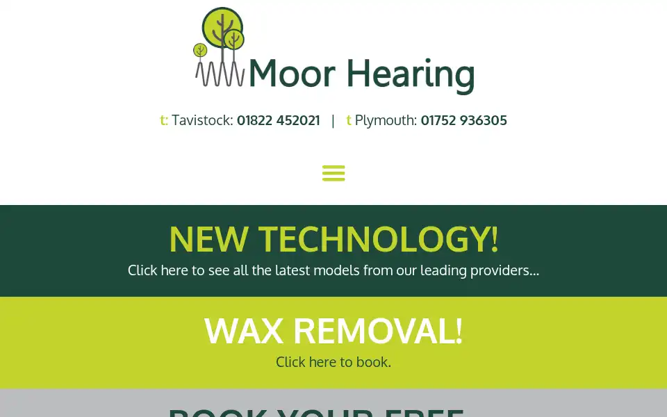 Screenshot of moorhearing.co.uk