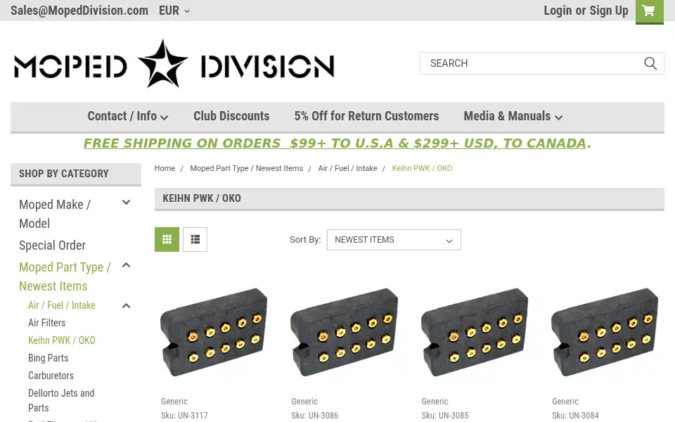 Screenshot of mopeddivision.com