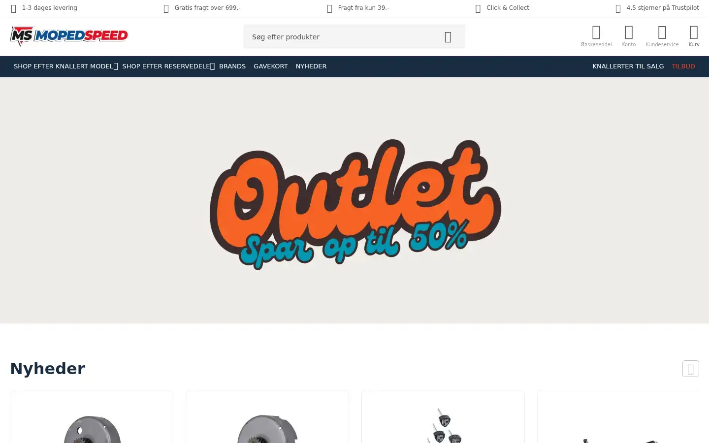 Screenshot of mopedspeed.dk