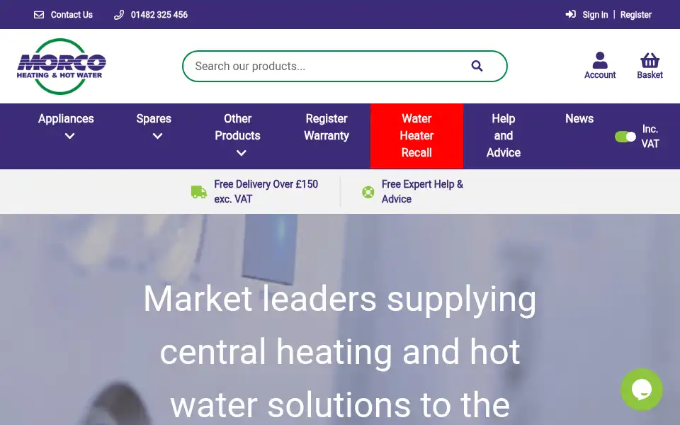 Screenshot of morcoproducts.co.uk