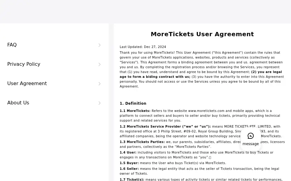 Screenshot of moretickets.com