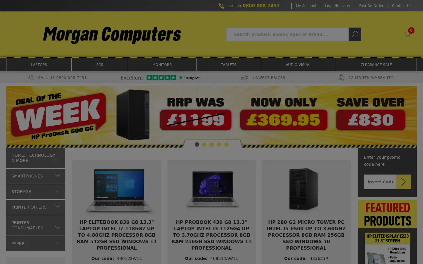 Screenshot of morgancomputers.co.uk
