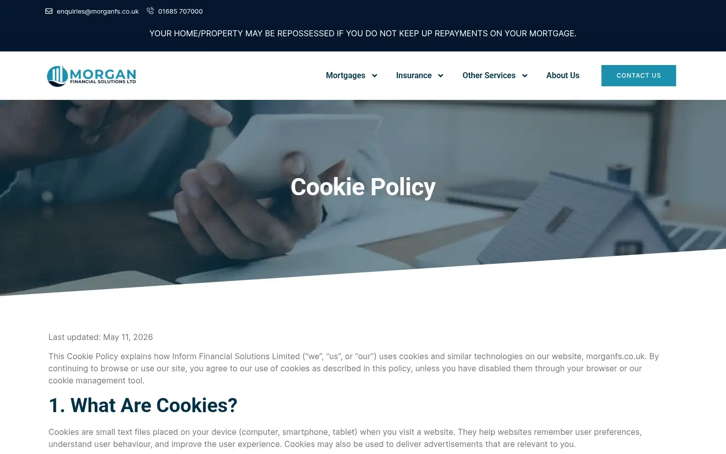 Screenshot of morganfs.co.uk