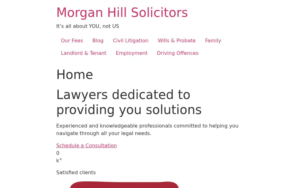 Screenshot of morganhillsolicitors.com