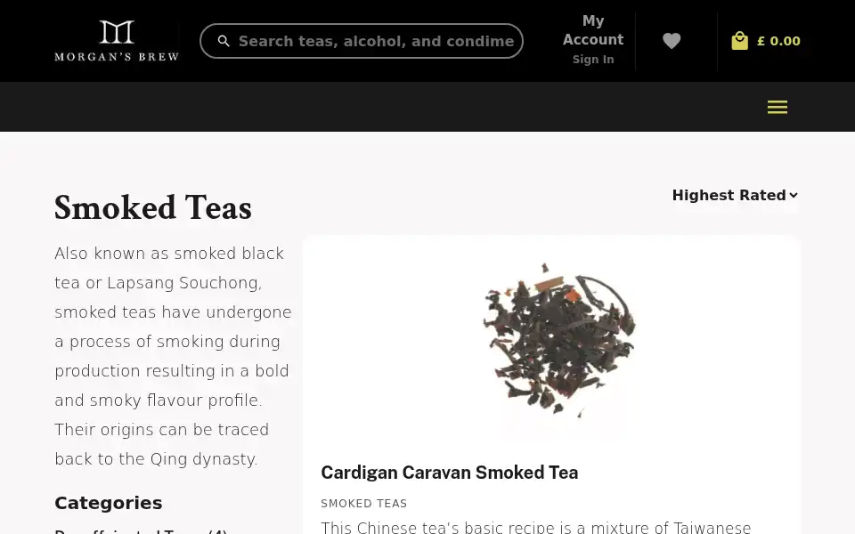 Screenshot of morgansbrewtea.co.uk