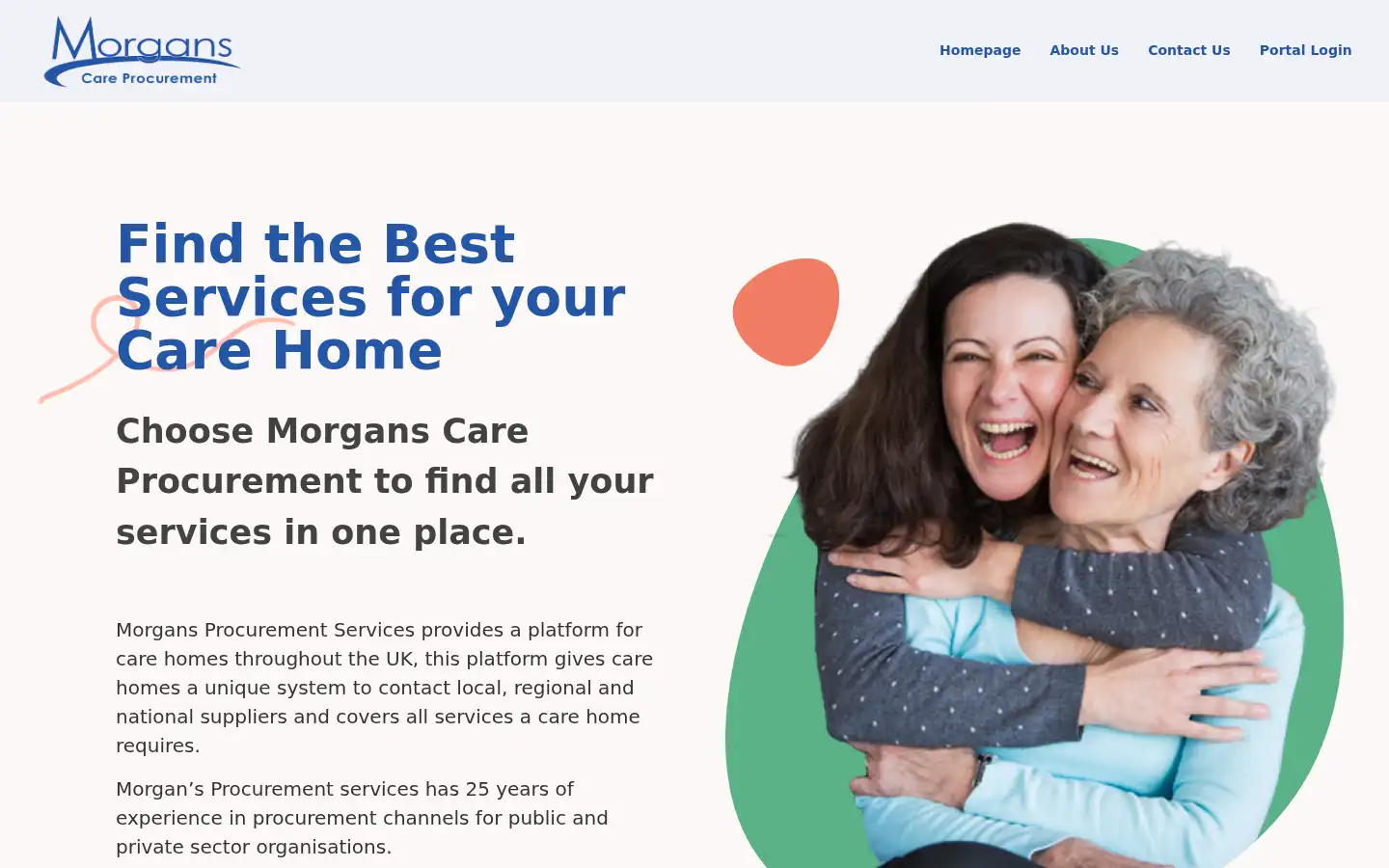 Screenshot of morganscareprocurement.co.uk
