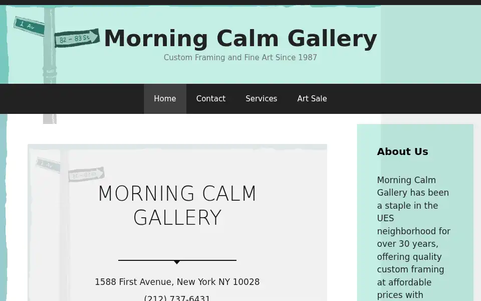 Screenshot of morningcalmgallery.com
