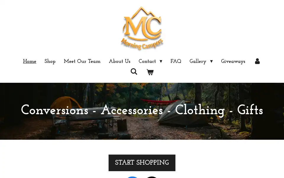 Screenshot of morningcampers.com