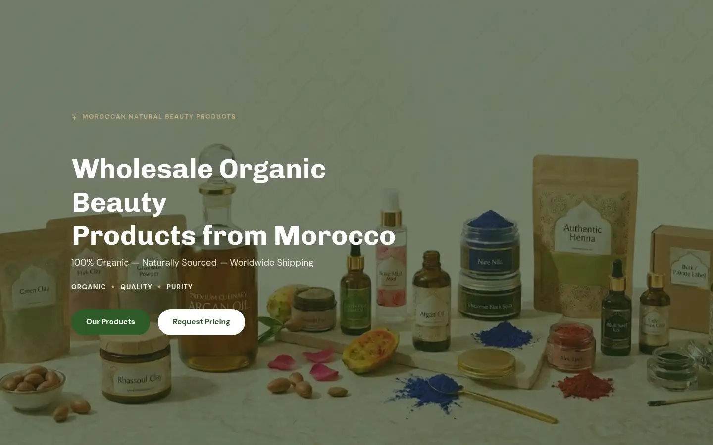 Screenshot of moroccancosmetic.com