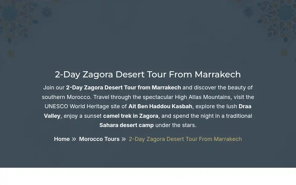 Screenshot of morocco-cameltrekking.com