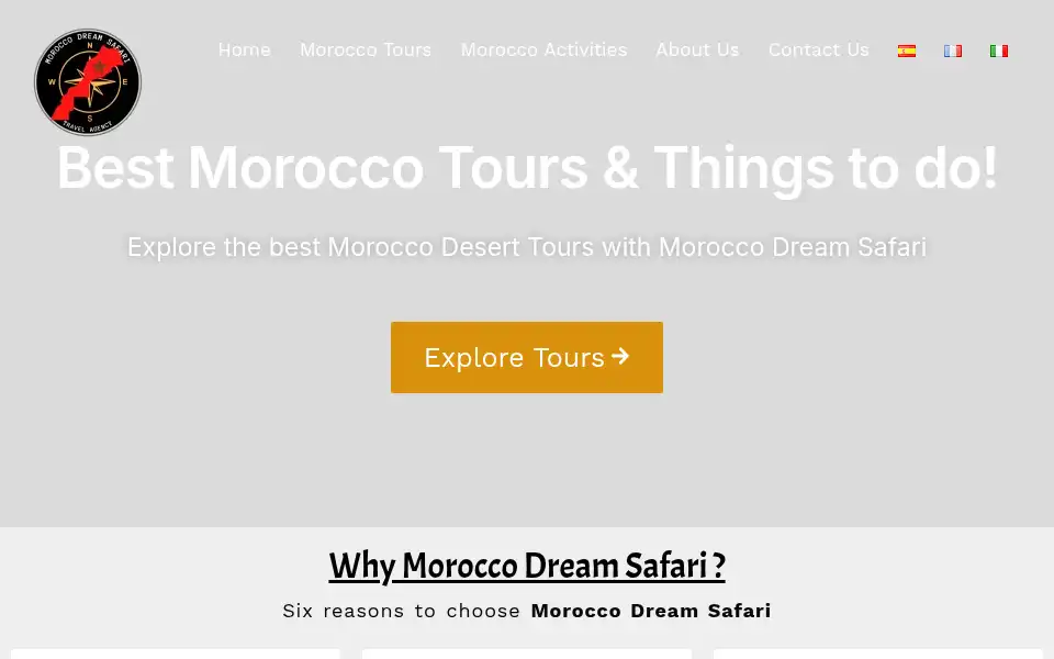 Screenshot of moroccodreamsafari.com