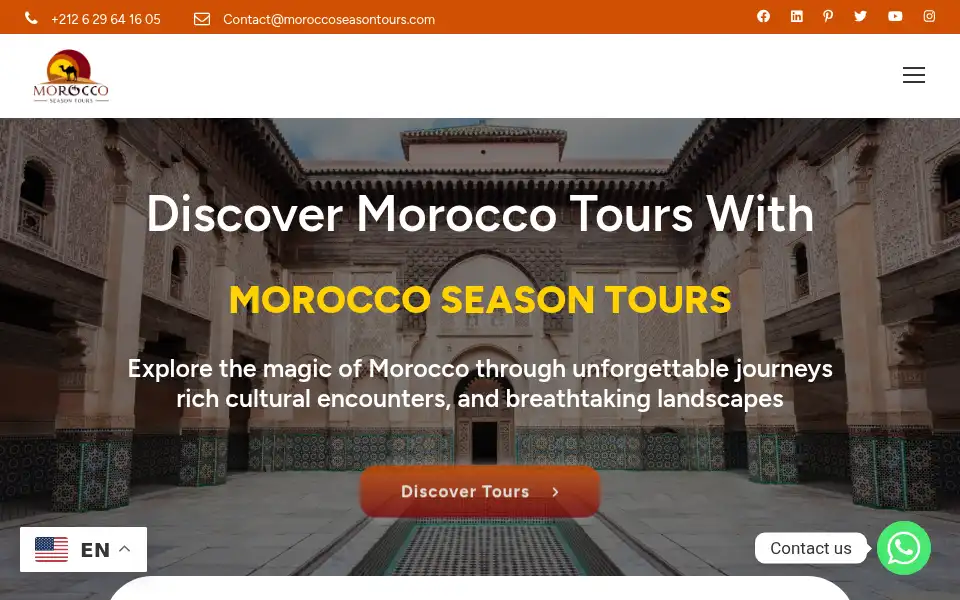 Screenshot of moroccoseasontours.com