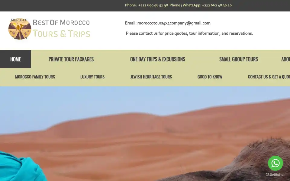 Screenshot of moroccotours4x4.com
