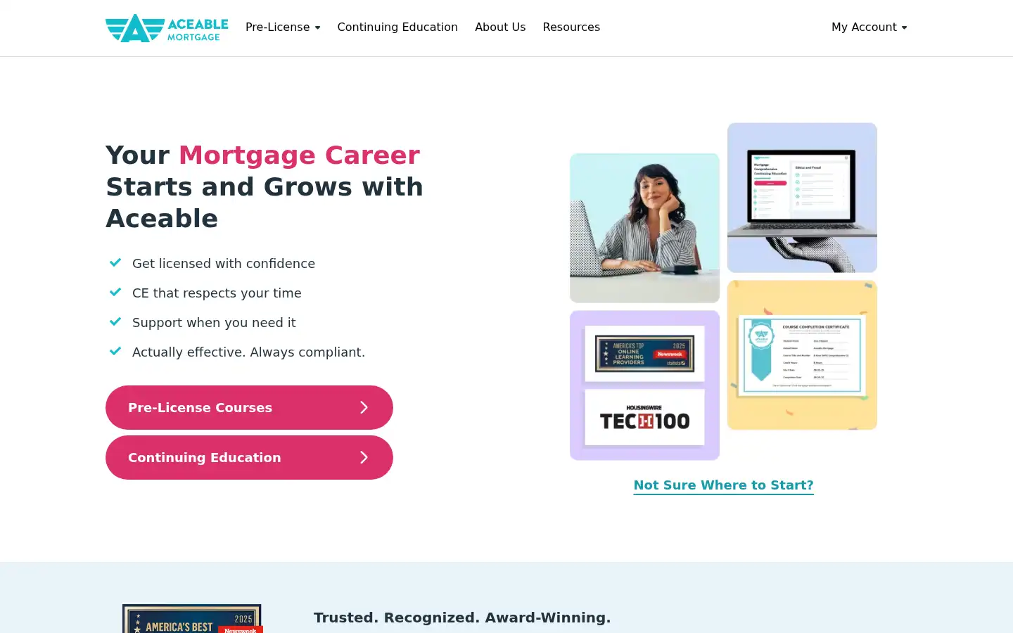 Screenshot of mortgage.aceable.com