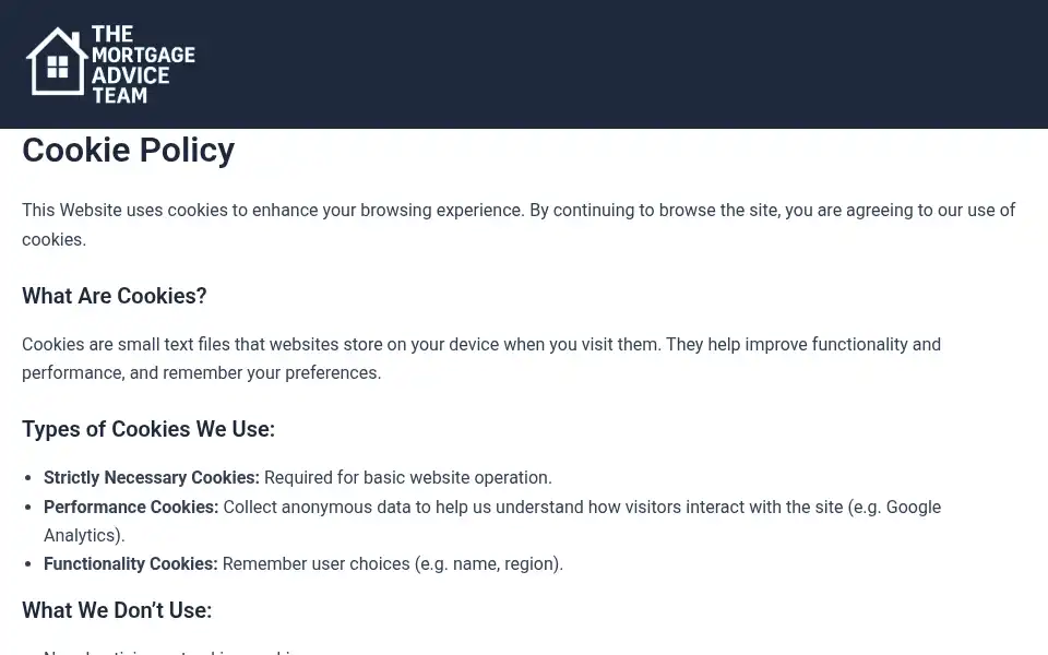 Screenshot of mortgagecontrol.co.uk