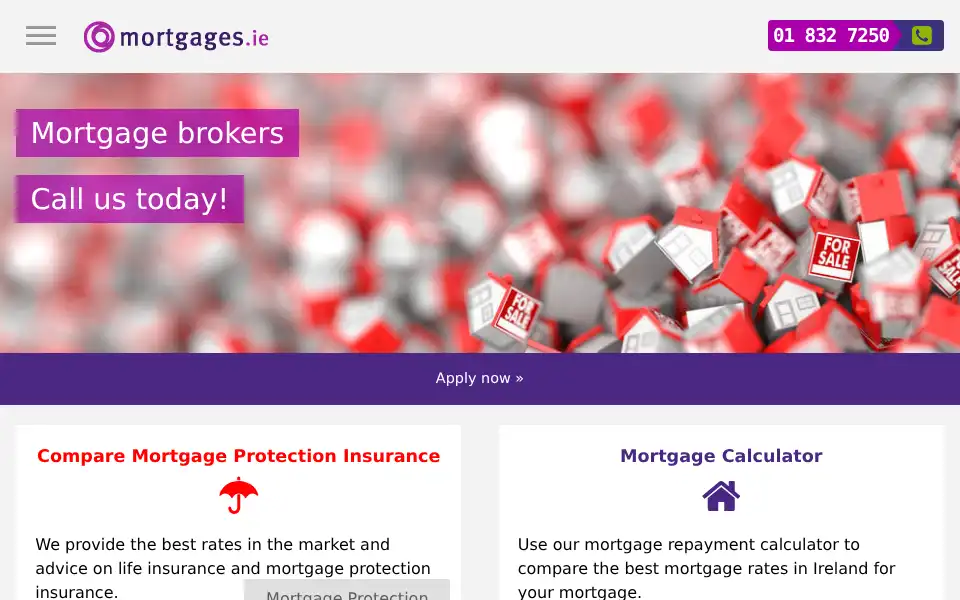 Screenshot of mortgages.ie