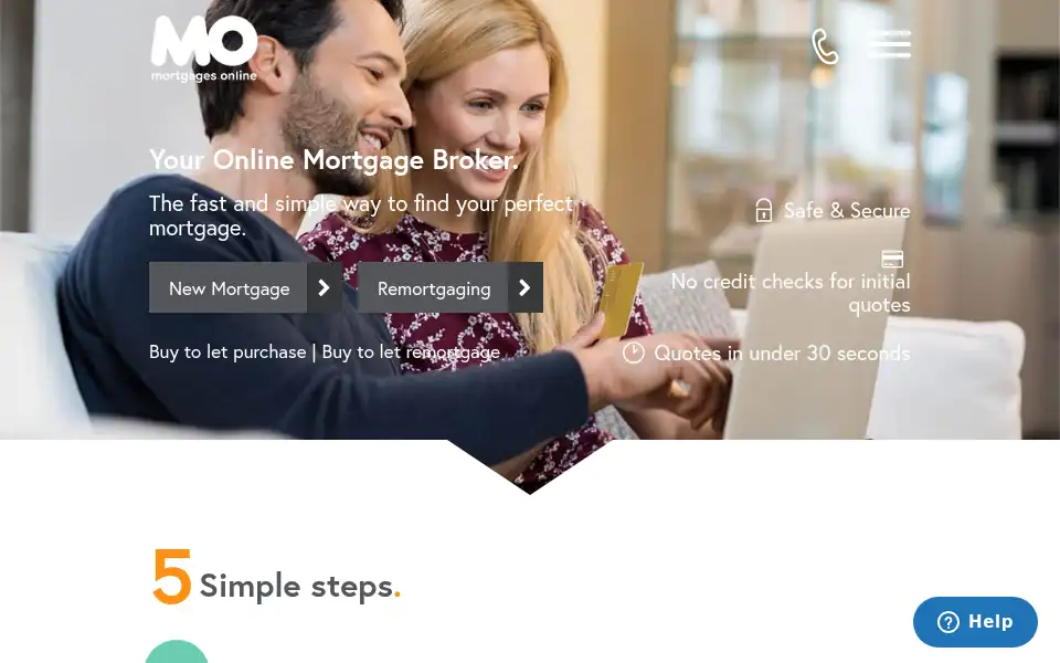 Screenshot of mortgages.online