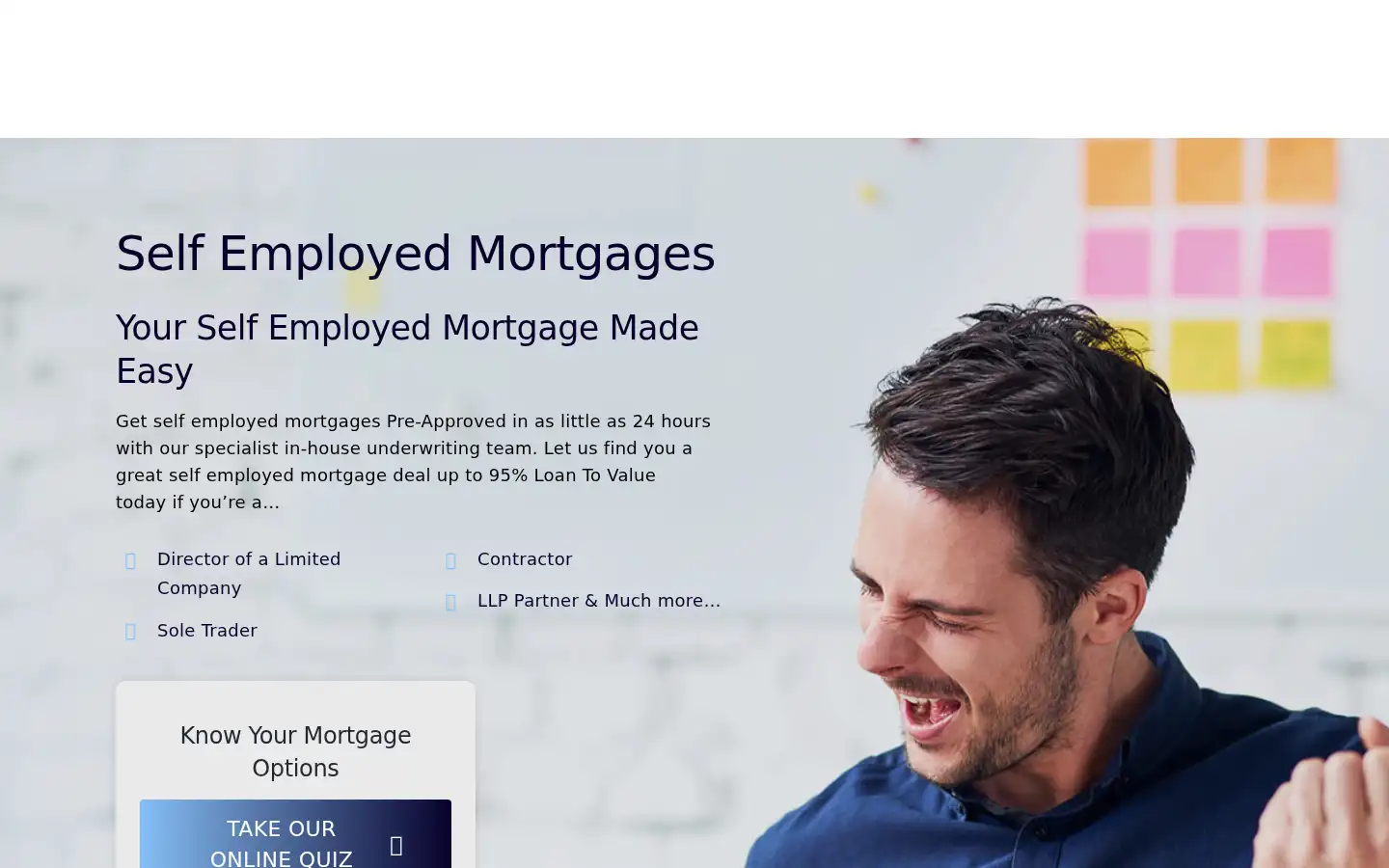 Screenshot of mortgagesforselfemployed.co.uk