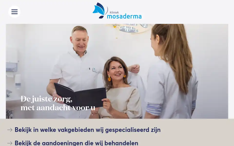 Screenshot of mosaderma.nl