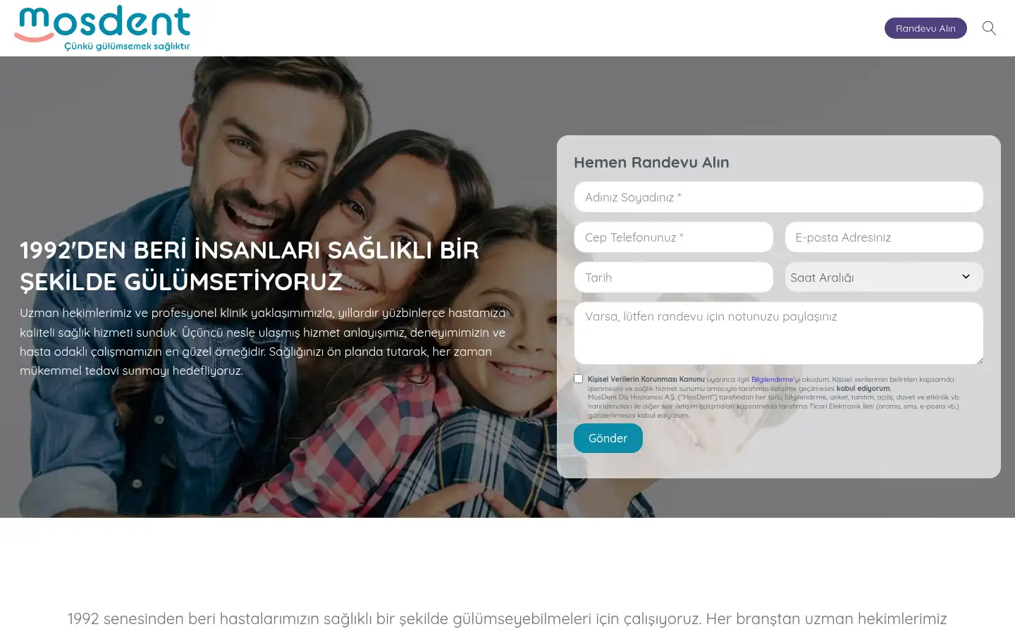 Screenshot of mosdent.com.tr