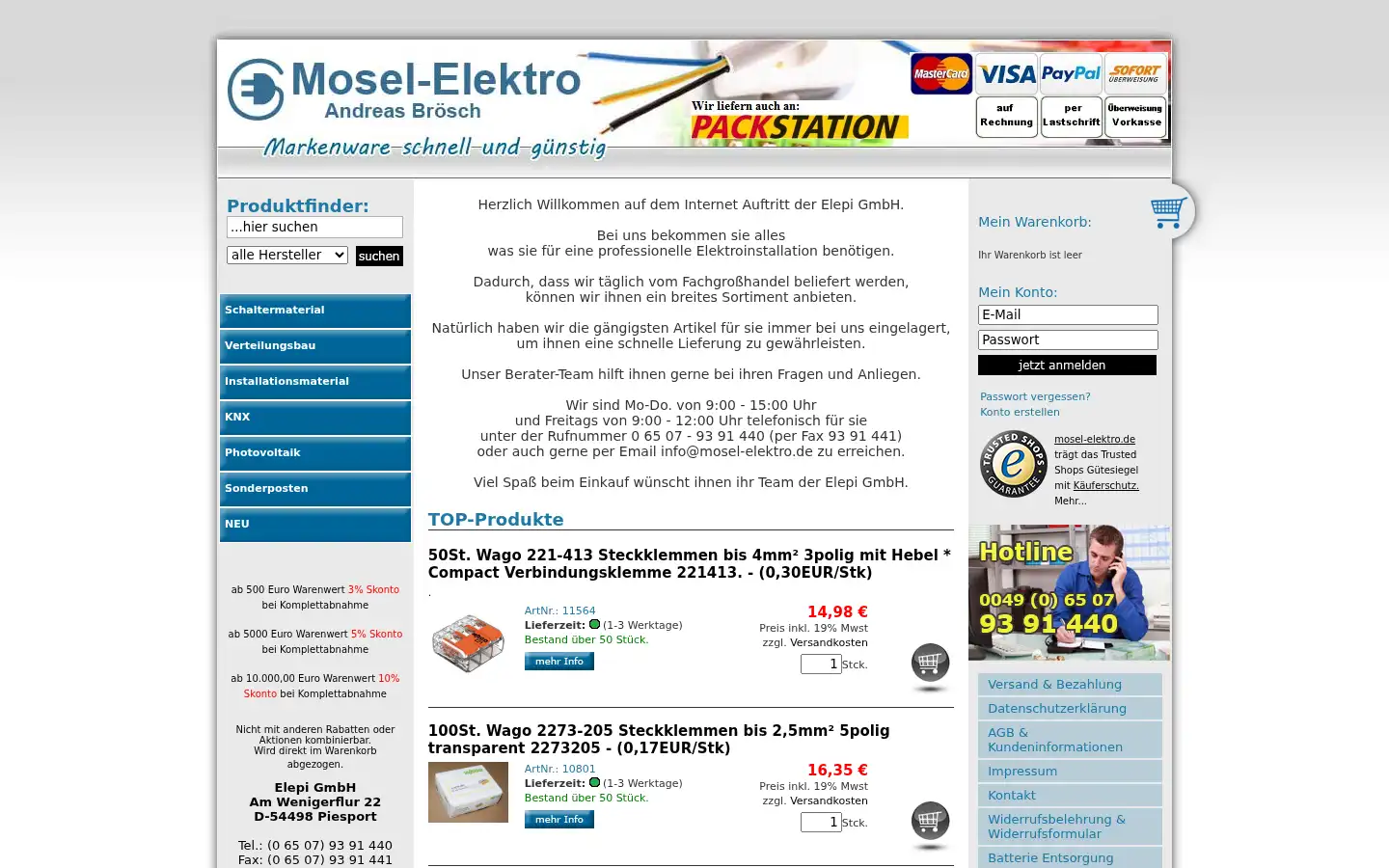 Screenshot of mosel-elektro.de