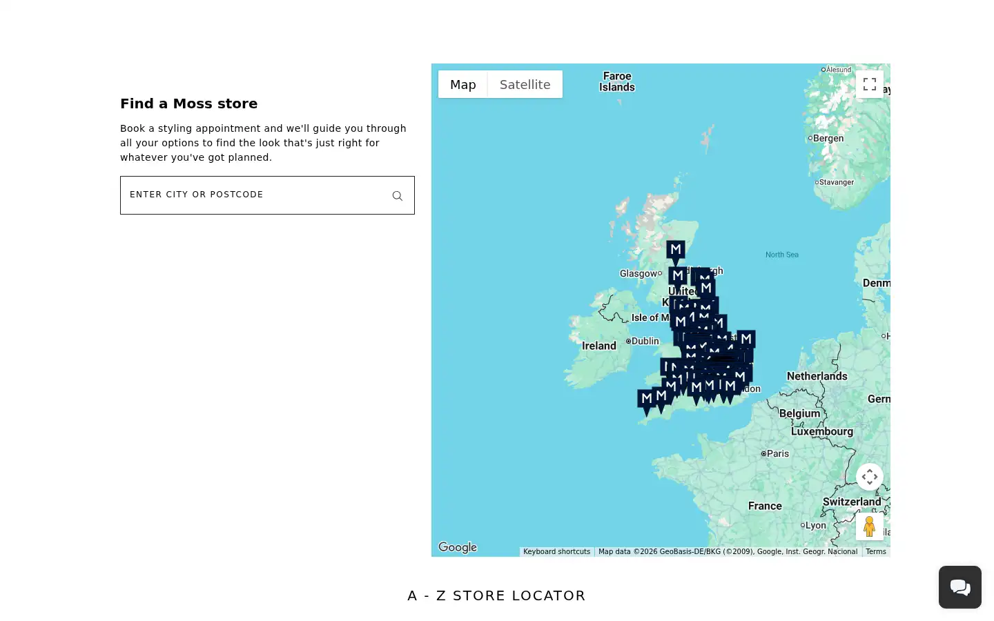 Screenshot of moss.co.uk