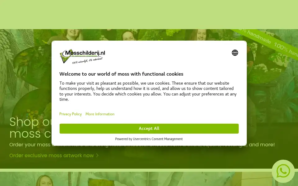 Screenshot of mosschilderij.nl