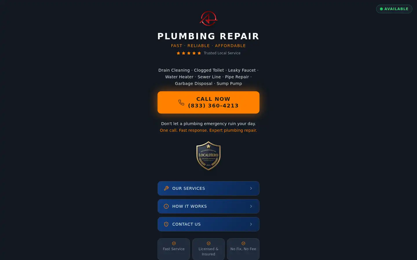 Screenshot of mossplumbingandheating.com