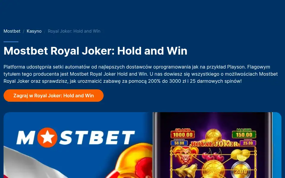 Screenshot of mostbets-polska.com