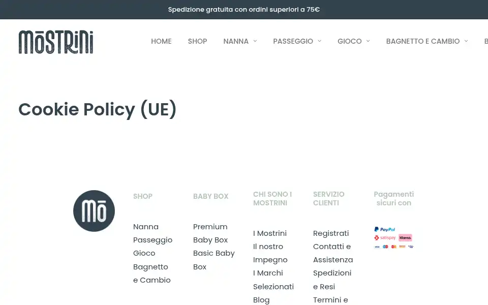 Screenshot of mostrini.it