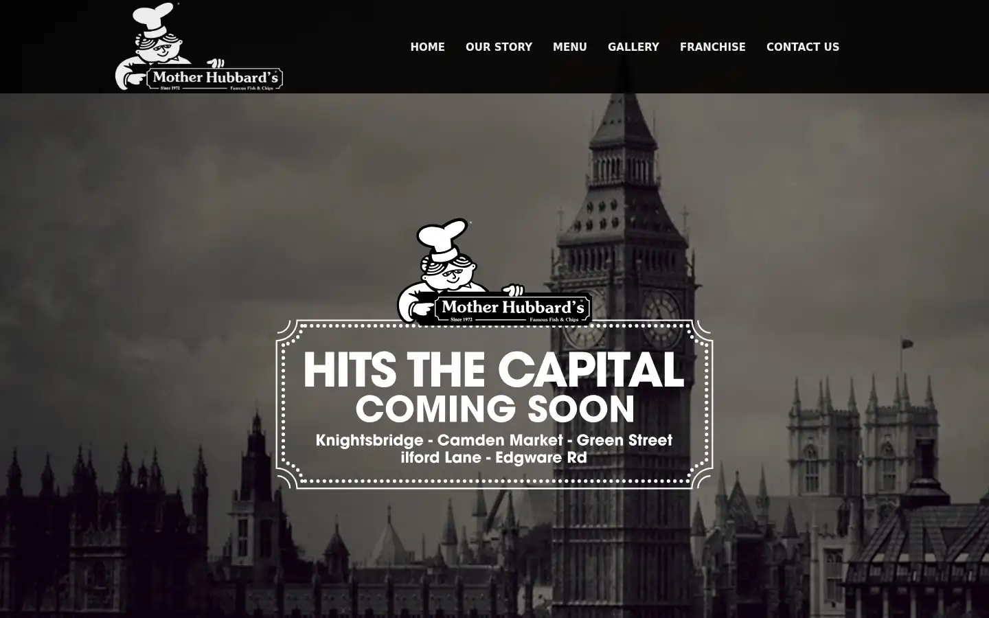 Screenshot of motherhubbardsfishandchips.com