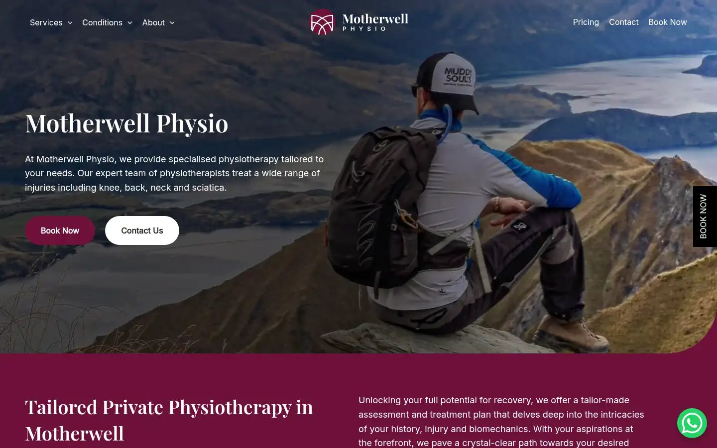 Screenshot of motherwellphysio.co.uk
