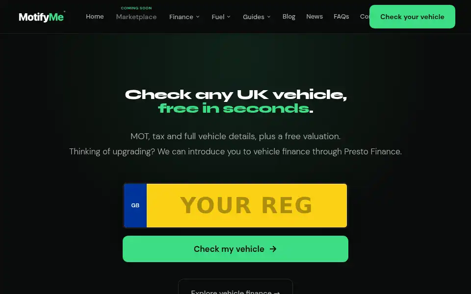 Screenshot of motifyme.co.uk