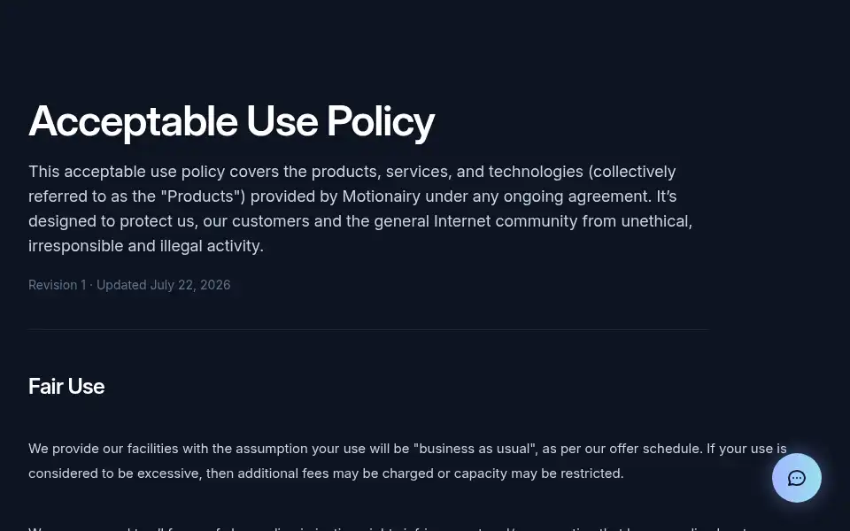 Screenshot of motionairy.com