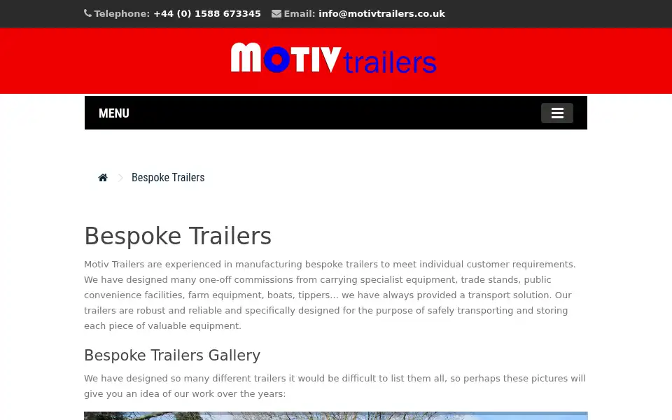 Screenshot of motivtrailers.co.uk