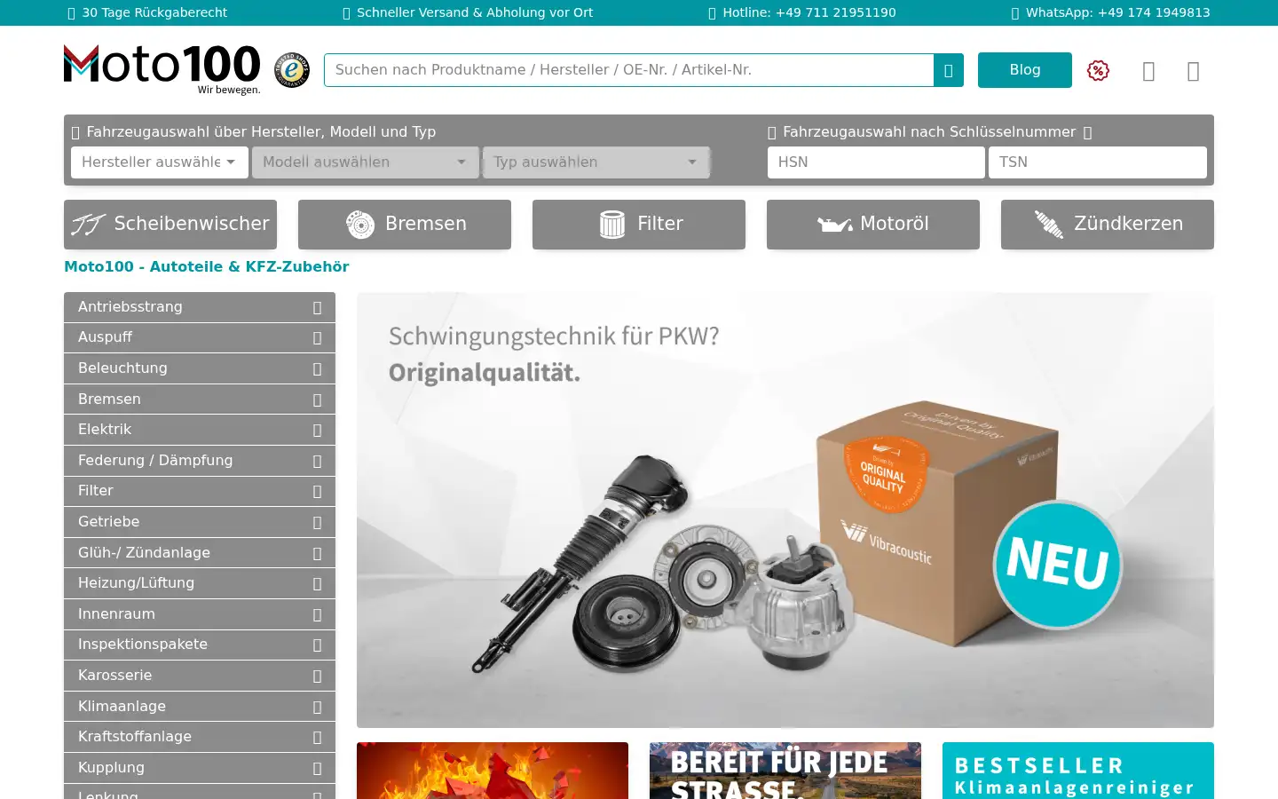 Screenshot of moto100.de