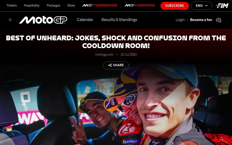 Screenshot of motogp.com
