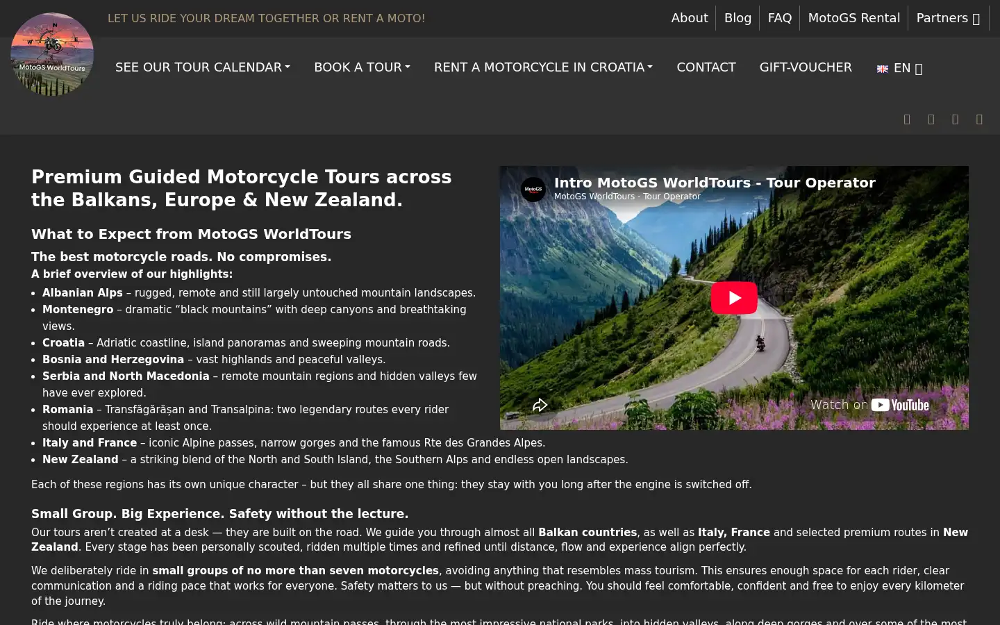 Screenshot of motogsworldtours.com