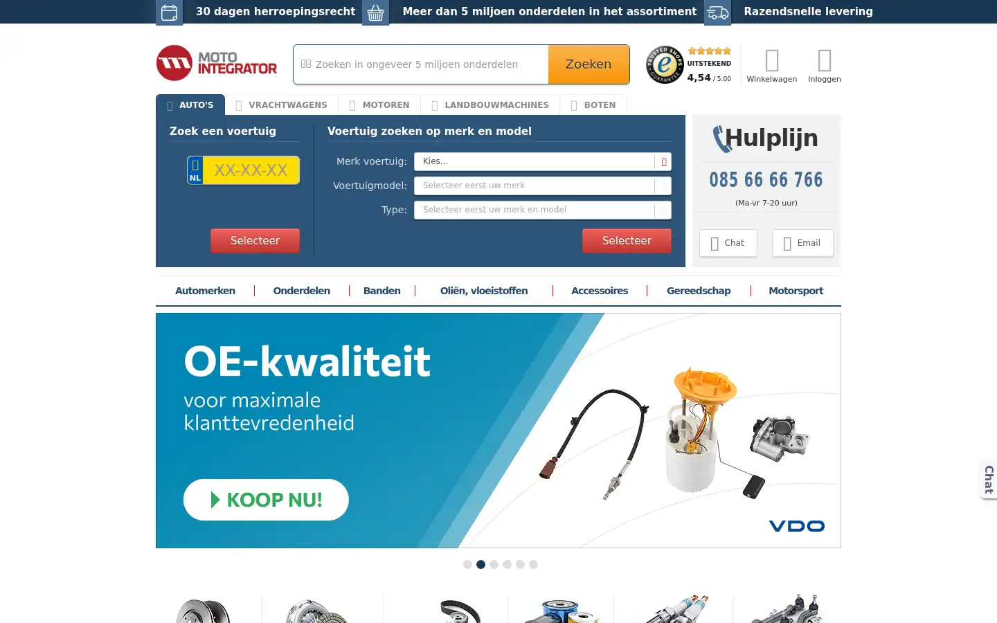 Screenshot of motointegrator.nl