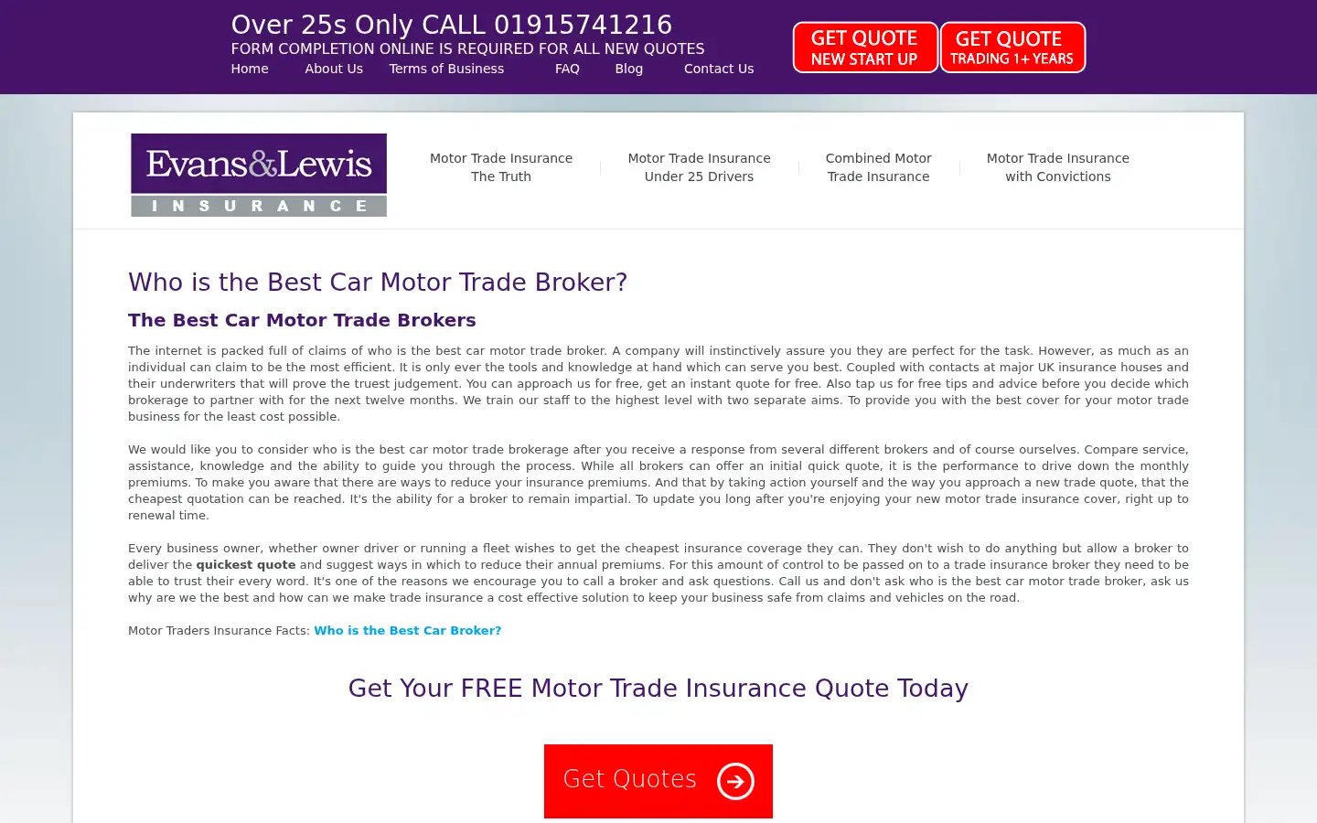 Screenshot of motor-trade-insurances.co.uk