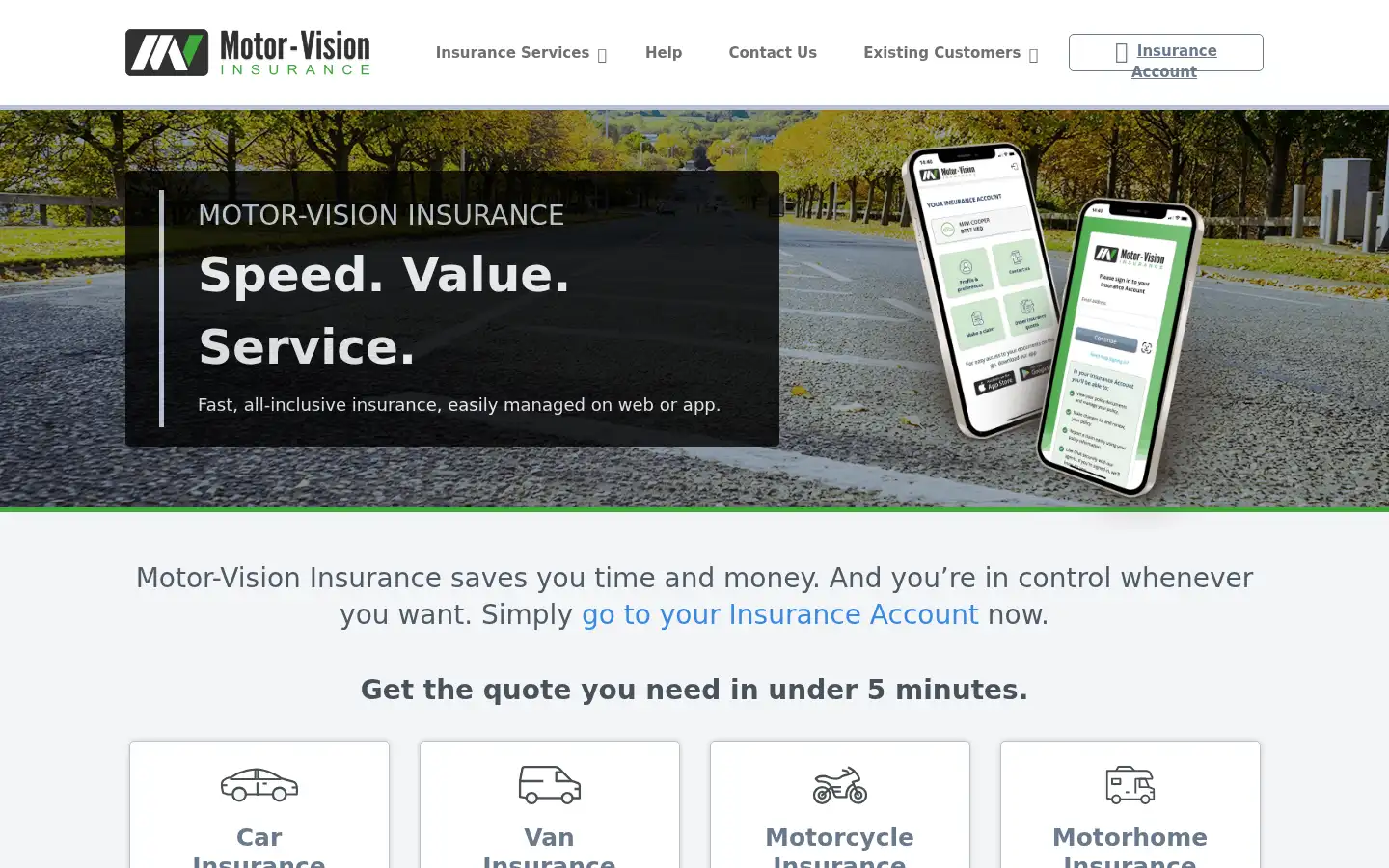 Screenshot of motor-vision-insurance.co.uk