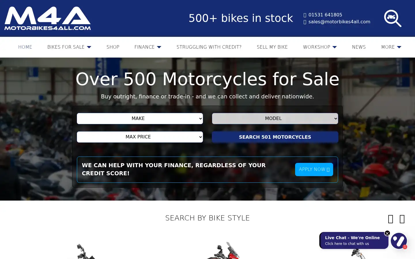 Screenshot of motorbikes4all.com