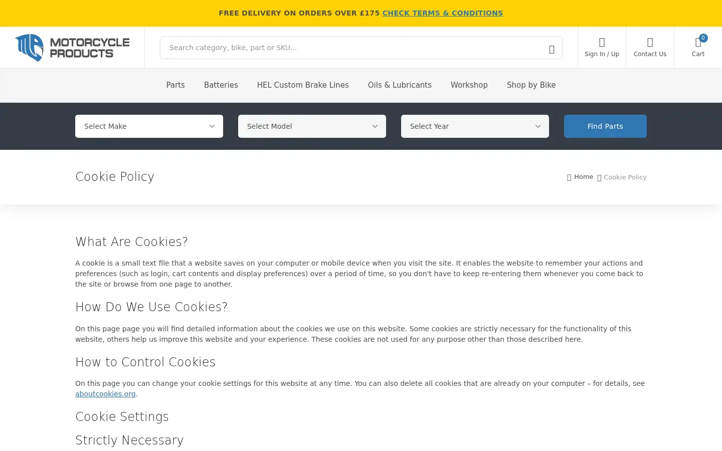 Screenshot of motorcycleproducts.co.uk