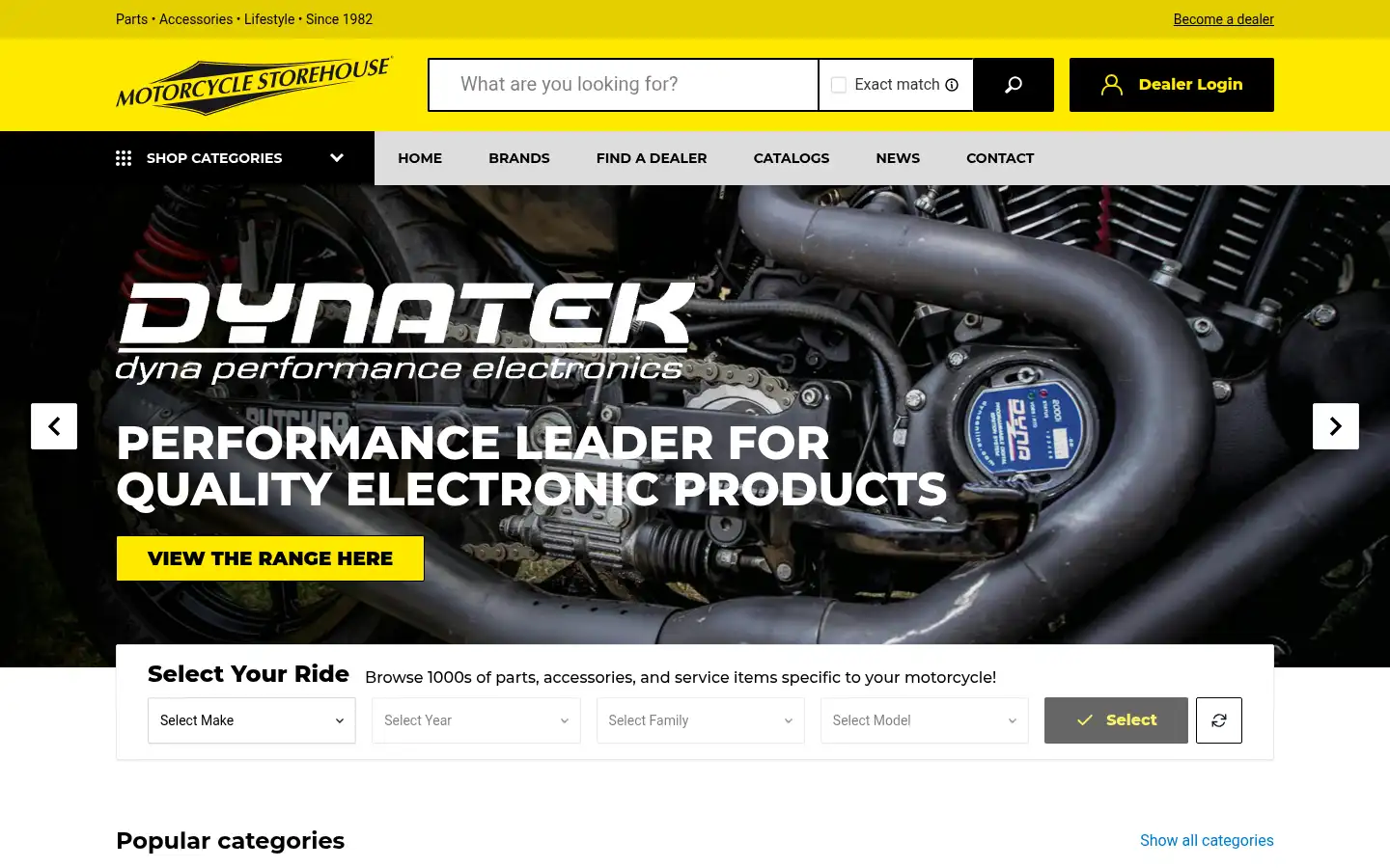 Screenshot of motorcyclestorehouse.com