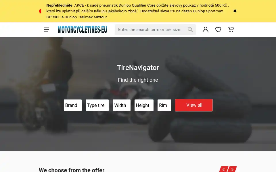 Screenshot of motorcycletires-eu.com